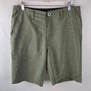 Volcom Mens 30 Olive Green Surf & Turf Hybrid Shorts 4-Way Stretch Swim Casual